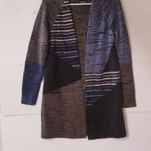 Nic+Zoe Womens Sweater - Blue - Size S - Colorblock Cardigan